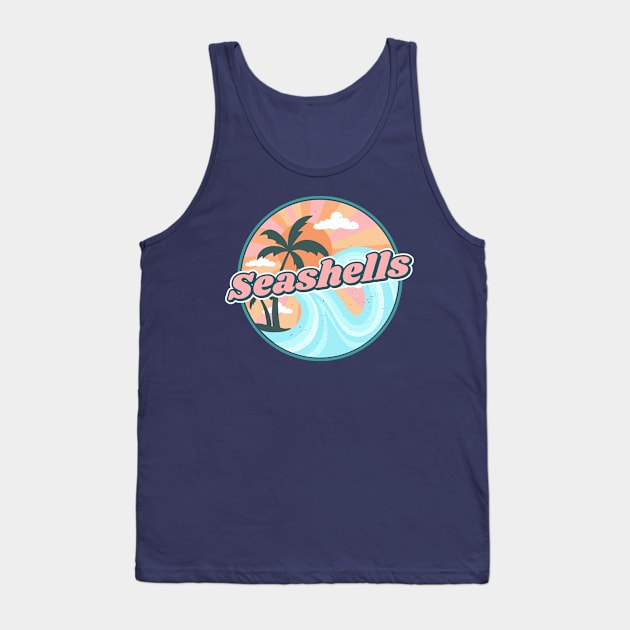 Seashells beach and palm trees Tank Top by tottlekopp